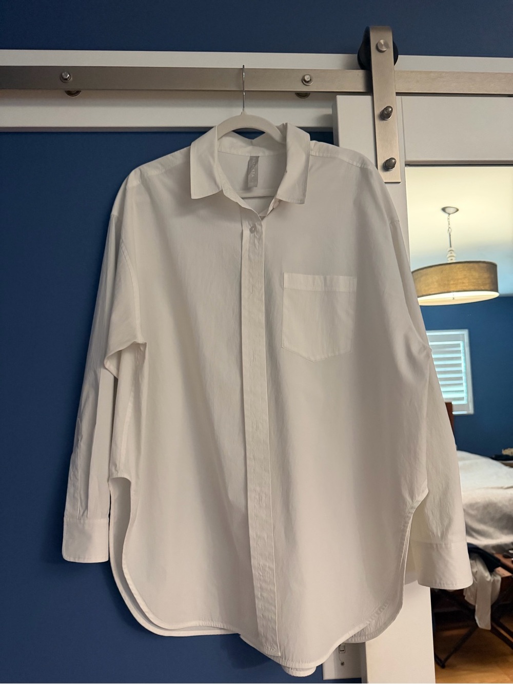 Athleta White Oversized Button Down Long Sleeve Shirt